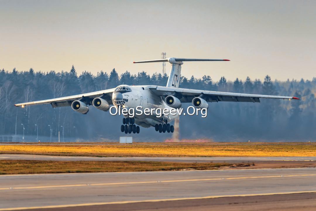 IL-76 cargo plane lands at a Russian airport